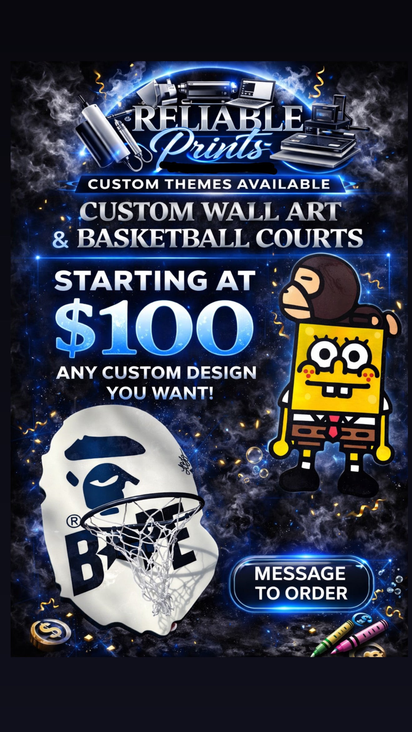 Custom Wall Art & Basketball Courts